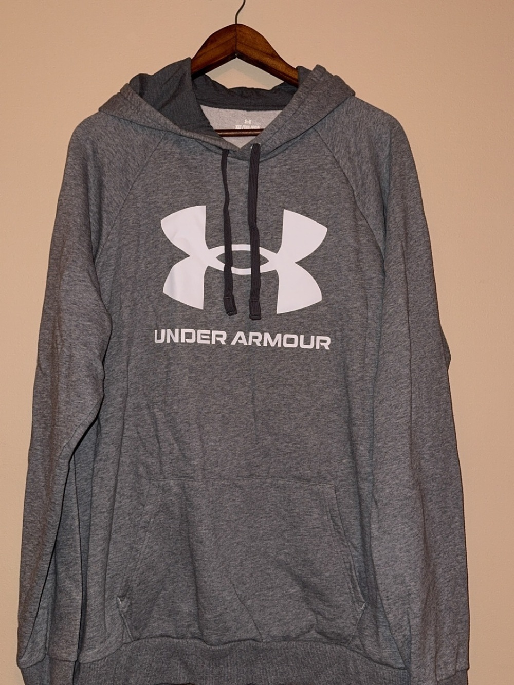 Under Armour Gray Hoodie with White Logo Size XL Tall